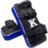 Kick Pads K Brand K-KKP Black Blue Double Strap Muay Thai Boxing